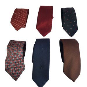 Vintage Lot 6 Mens Ties Necktie Formal Wedding Professional Attorney Preacher #1